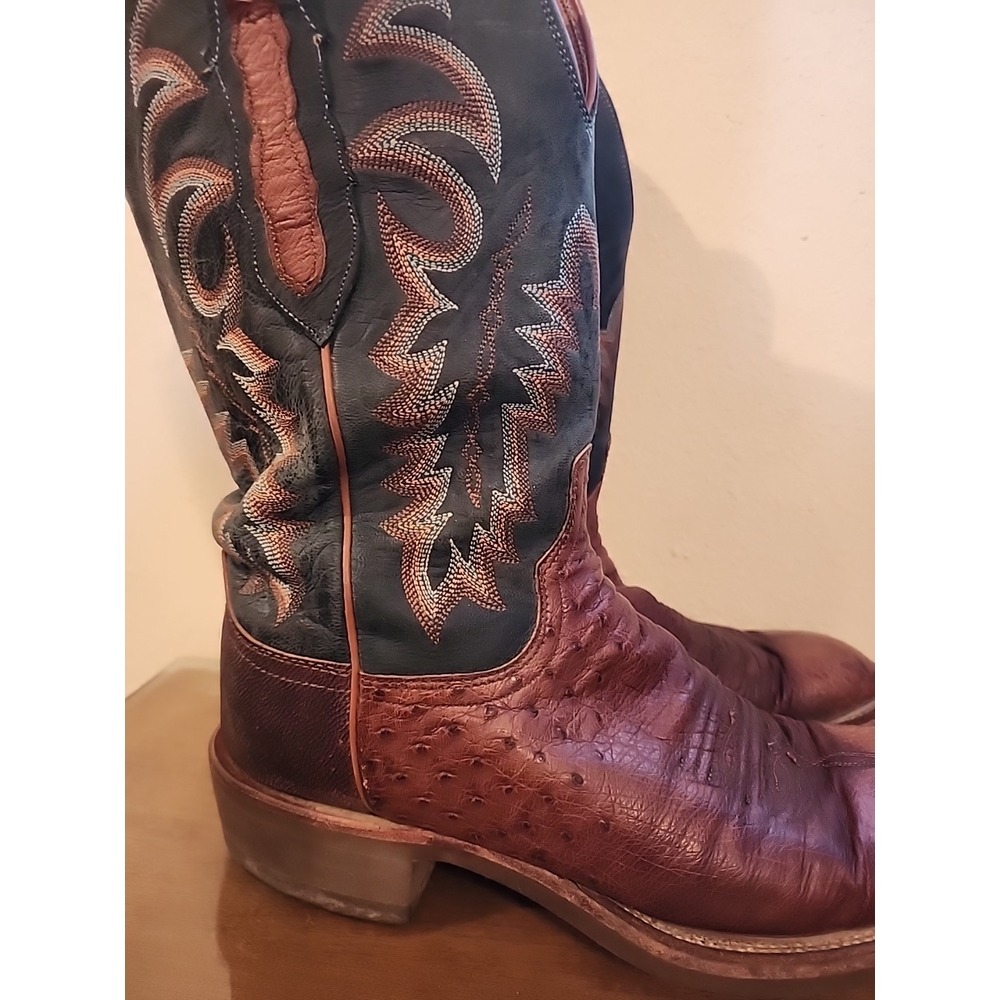 Lucchese Brown and Black Cowboy Boots - Picture 6 of 10